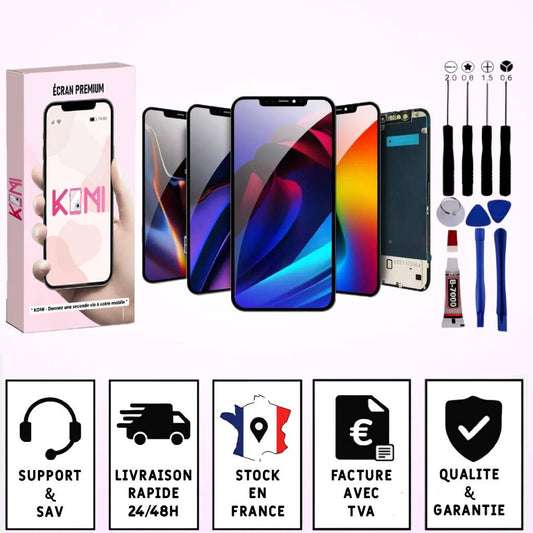 Ecran pour iPhone X XS XR 11 12 13 14 15 16 Mini Pro Max Plus OLED LCD avec Outils