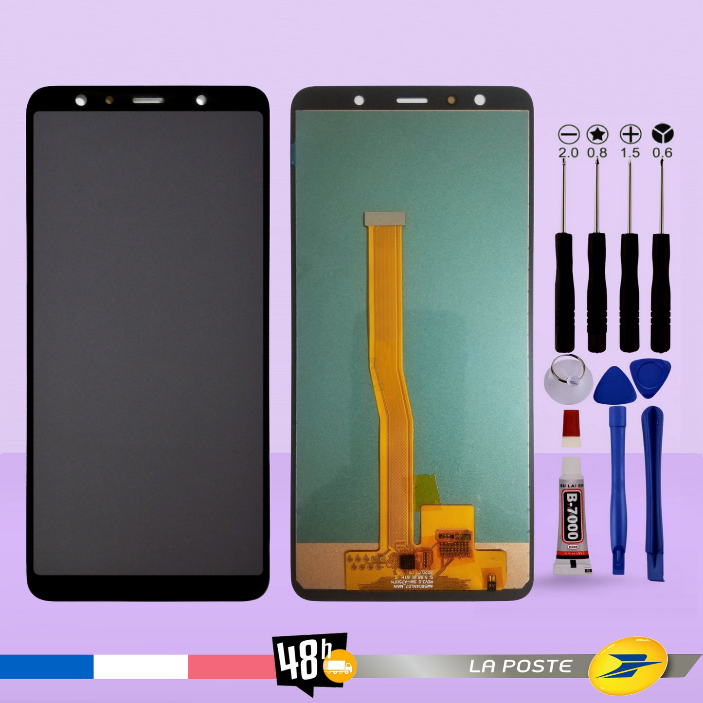 Ecran Pour Samsung galaxy A7 2018 A750, A750F, SM-A750F  Noir  Vitre Tactile LCD