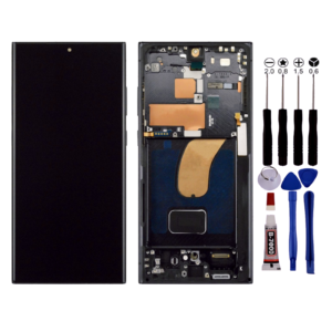 Ecran Pour Samsung galaxy S23 Ultra SM-S918B Châssis Noir Avec Empreinte